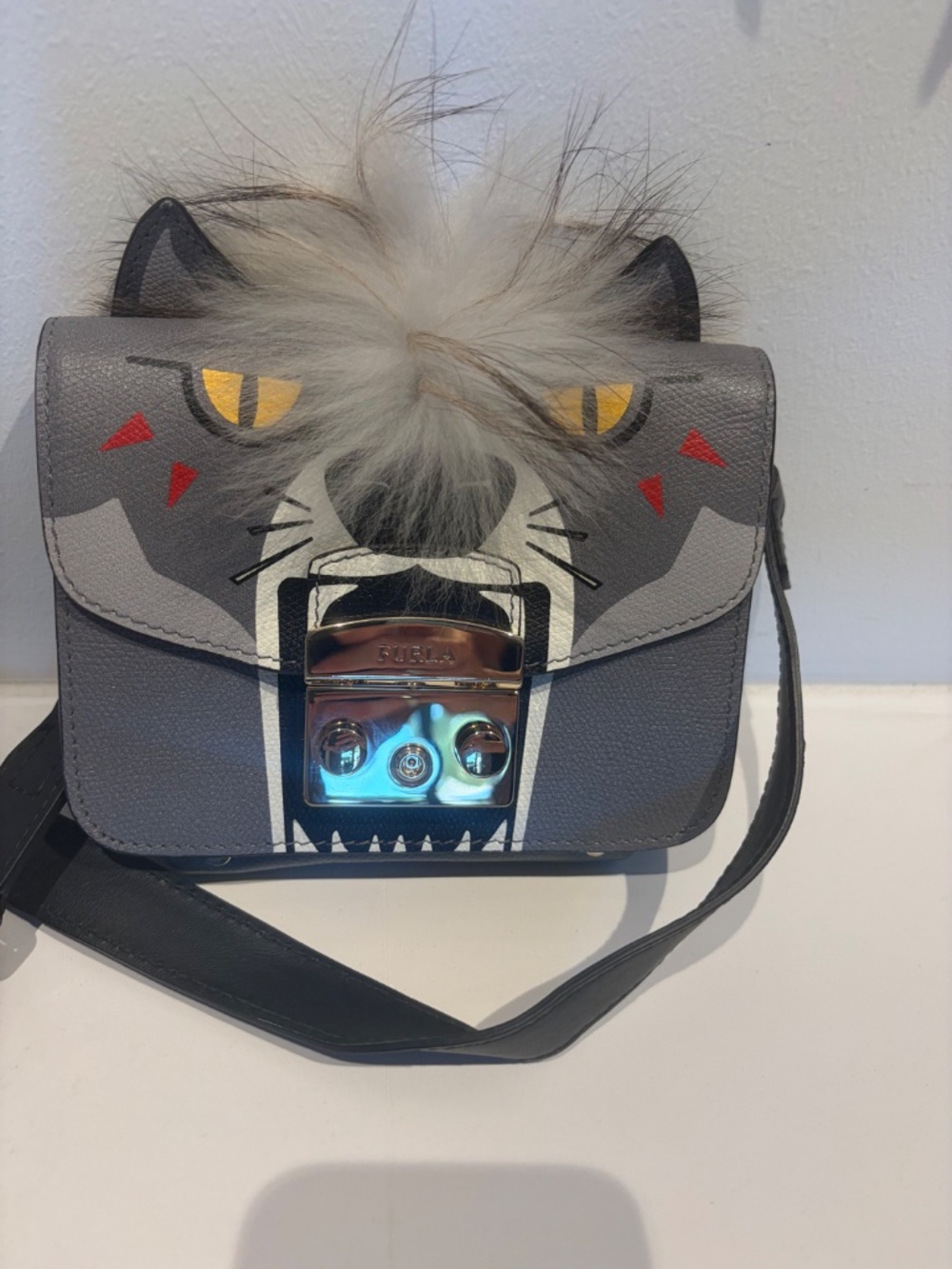 Furla Metropolis Jungle Mini Crossbody Wolf Purse - Picture 7 of 7